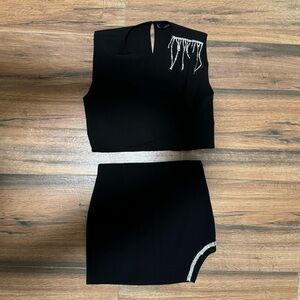 Zara Rhinestone Crop Top and Skirt Set